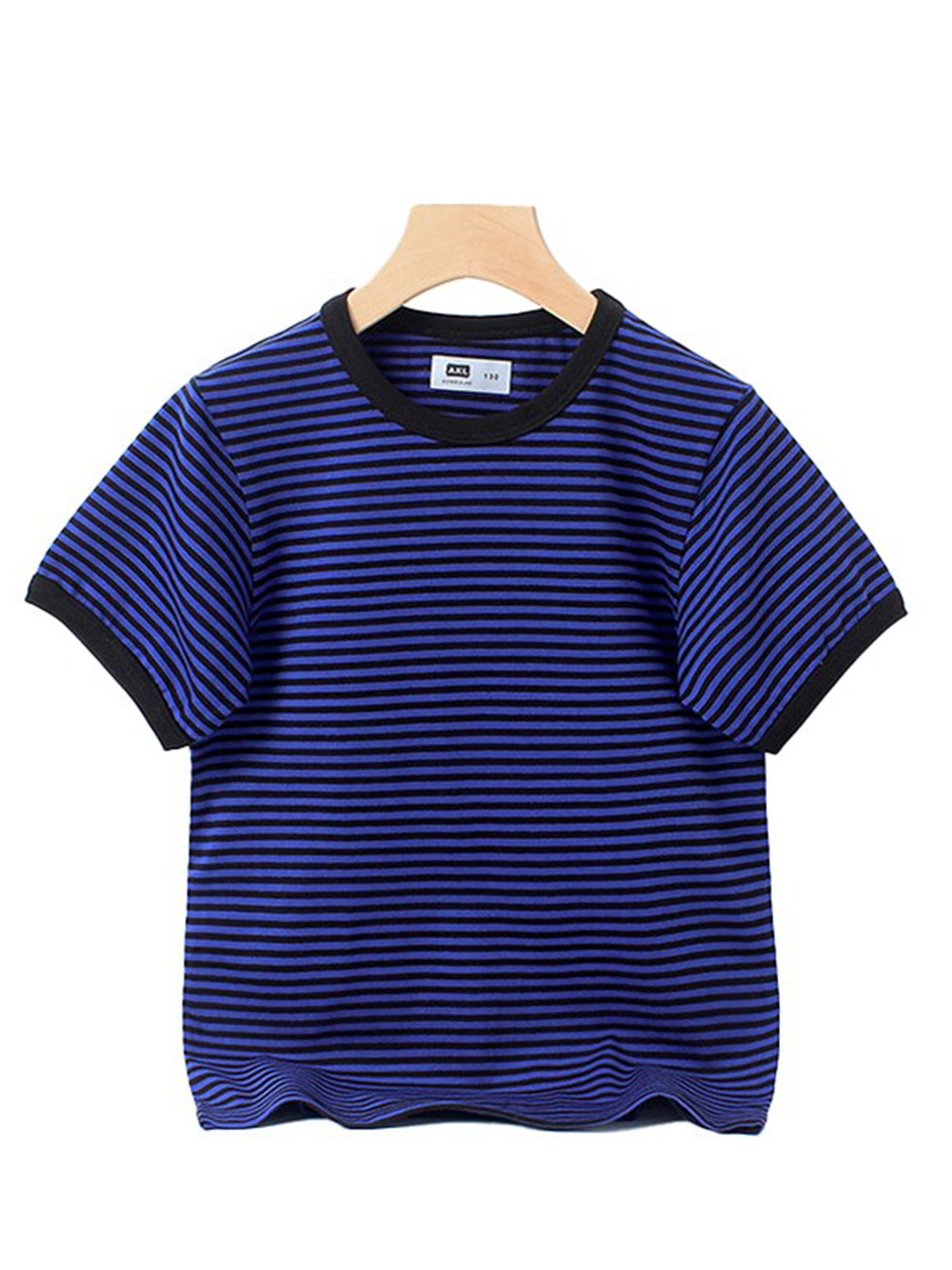 

StyleCast x Revolte Boys Round Neck Short Striped Regular Fit Cotton T-shirt, Blue