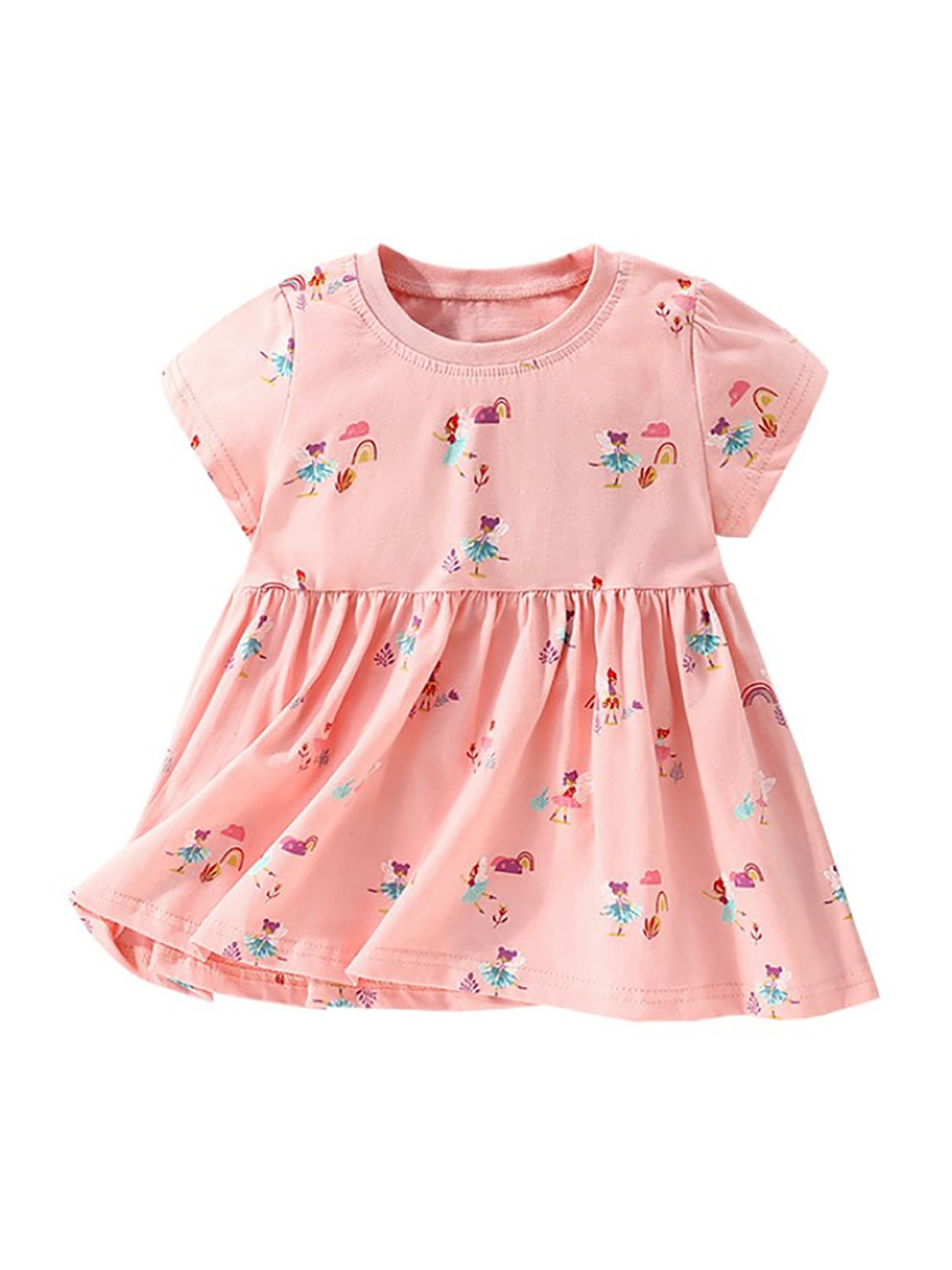 

StyleCast x Revolte Girls Pink Printed Round Neck Cotton T-shirt