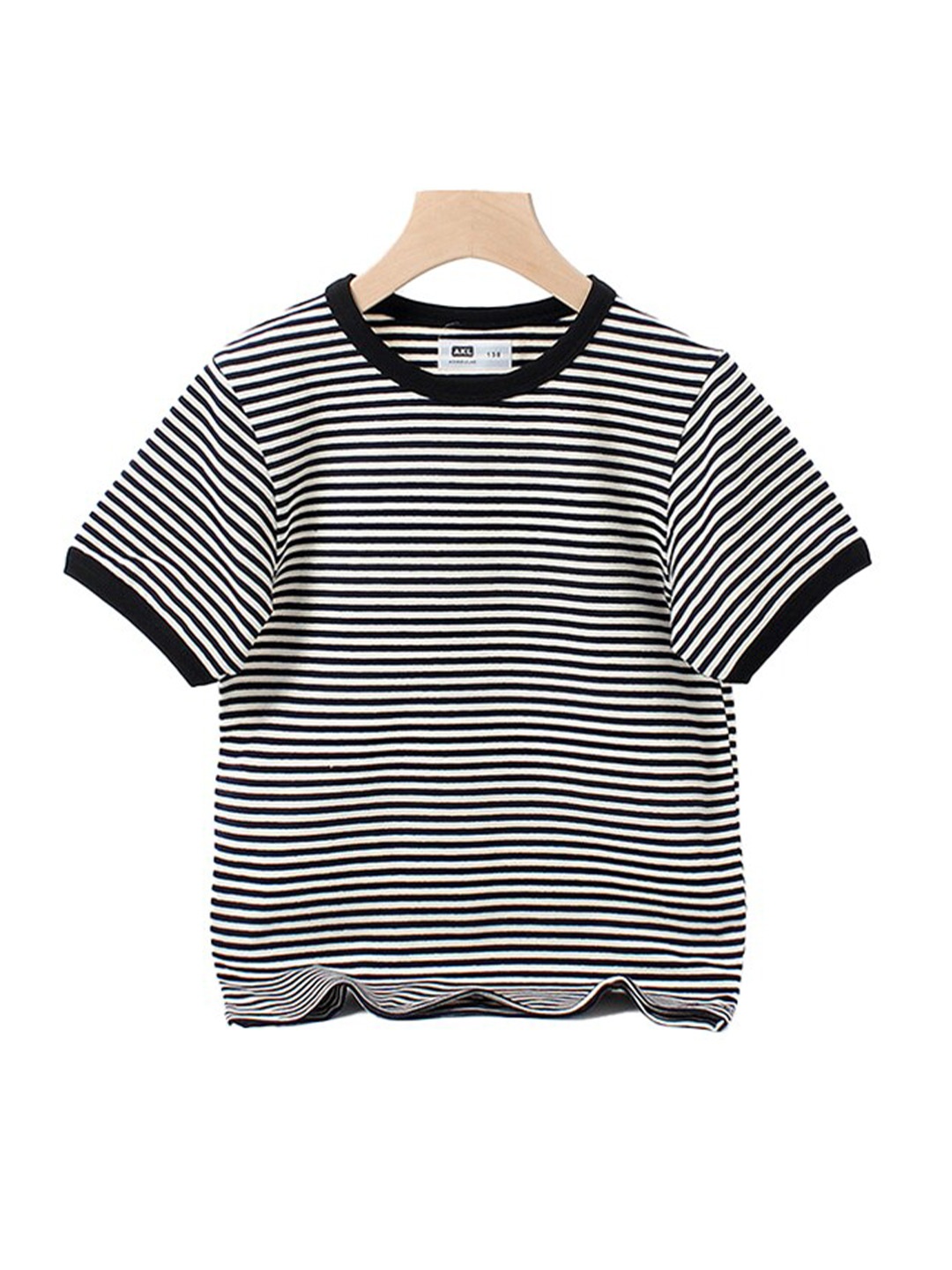 

StyleCast x Revolte Boys Round Neck Short Sleeves Striped Regular Fit Cotton T-shirt, Black