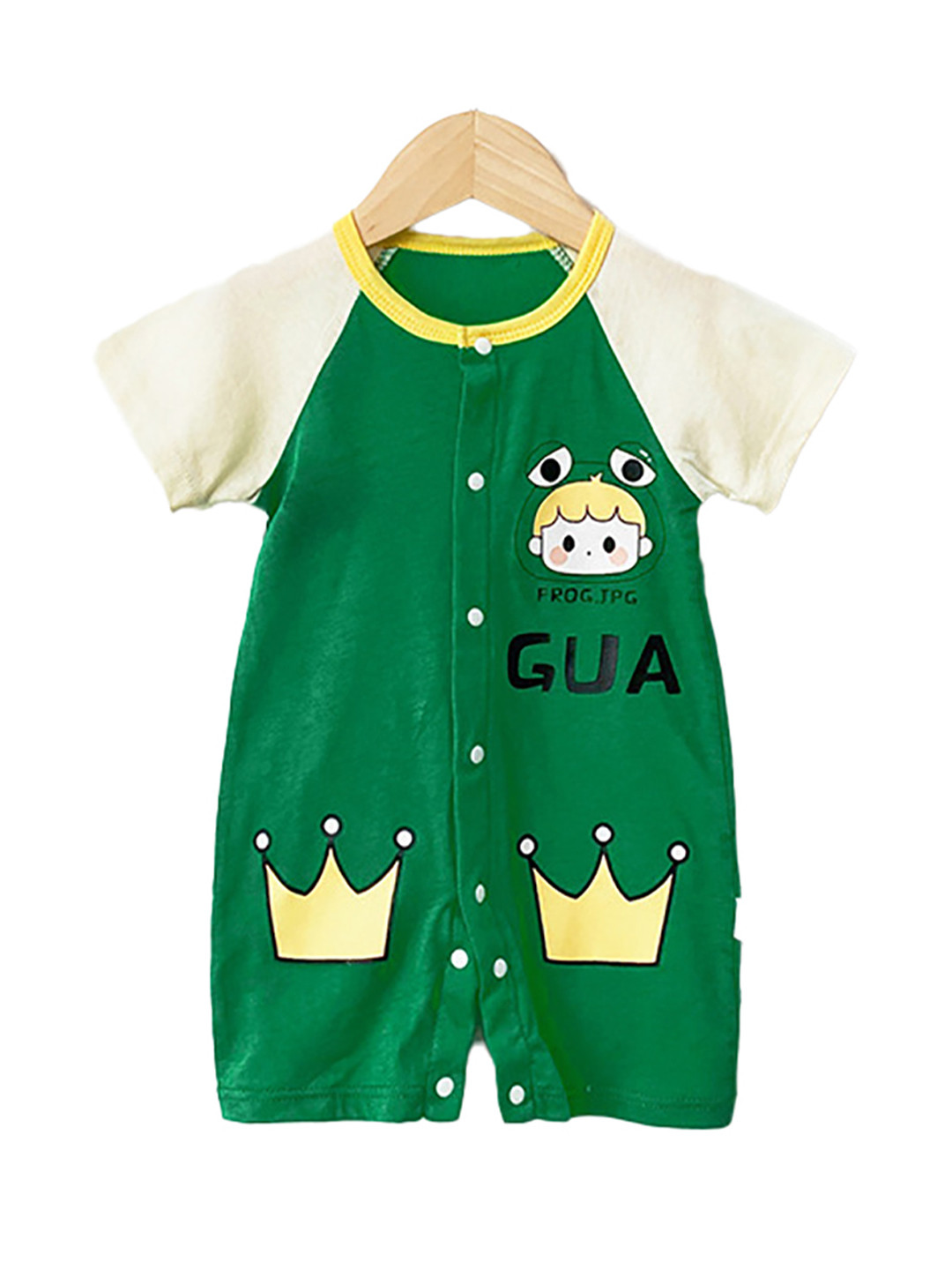 

StyleCast x Revolte Boys Printed Cotton Rompers, Green