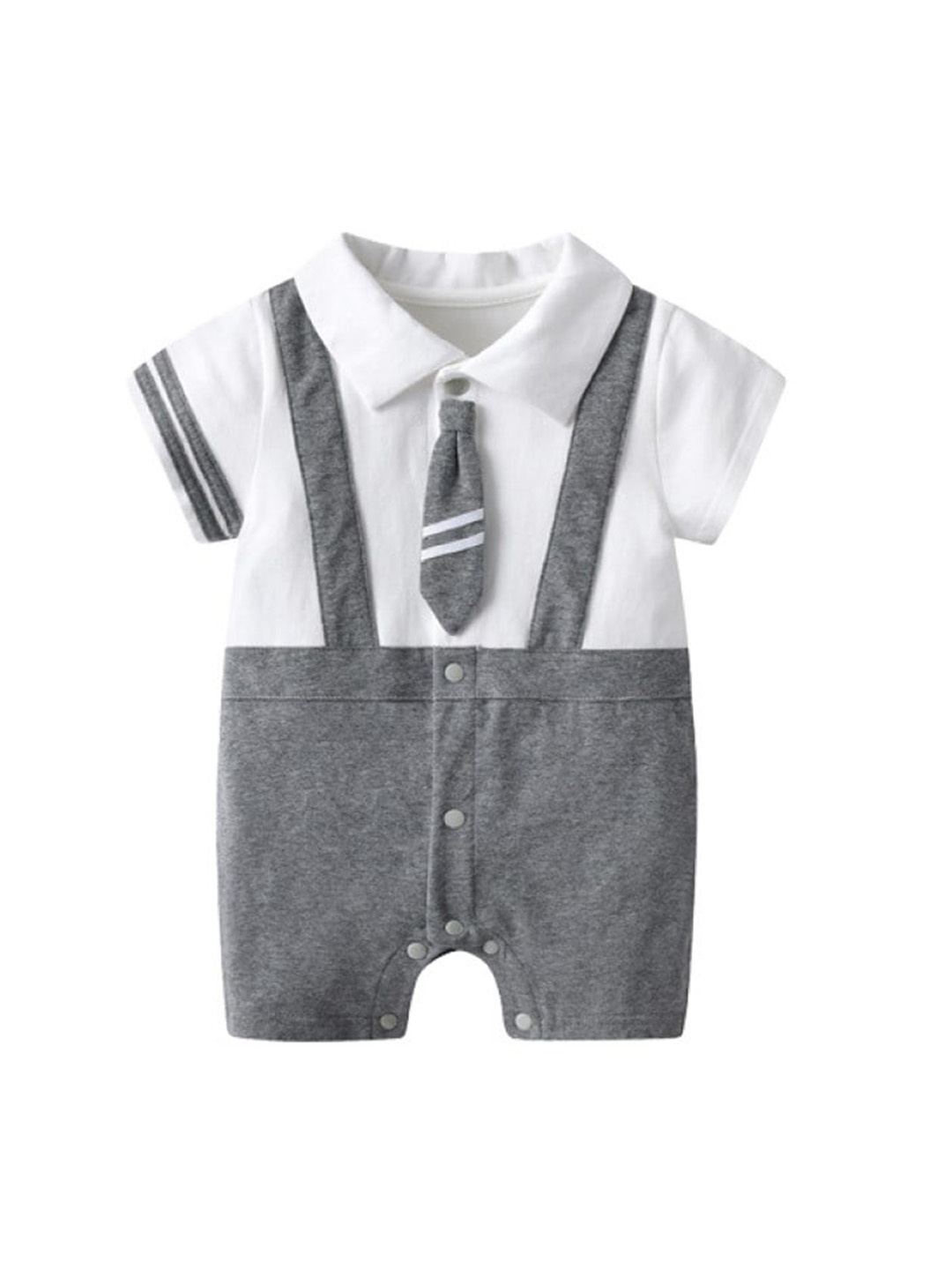 

StyleCast x Revolte Infant Boys Cotton Romper, Grey