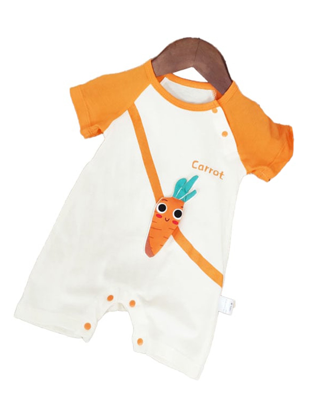 

StyleCast x Revolte Infant Girls Printed Envelop Neck Cotton Rompers, White