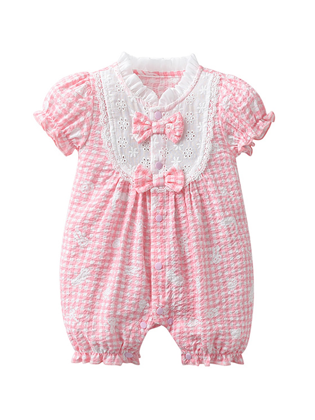 

StyleCast x Revolte Infant Girls Printed Cotton Rompers, Pink