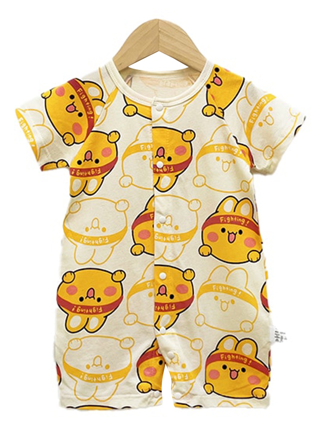 

StyleCast x Revolte Boys Graphic Printed Round Neck Cotton Rompers, Yellow