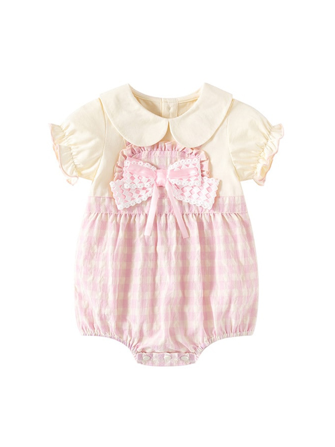 

StyleCast x Revolte Infants Girls Checked Cotton Bodysuit, Pink