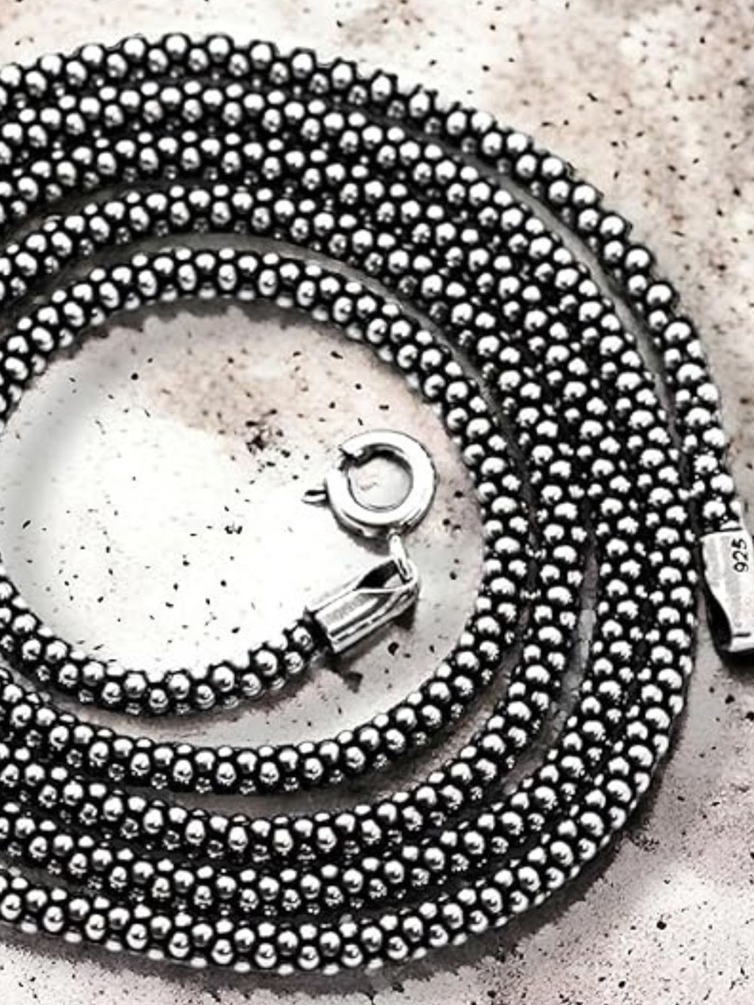 

SJ SHUBHAM JEWELLERS Men 925 Sterling Silver Rhodium-Plated Chain