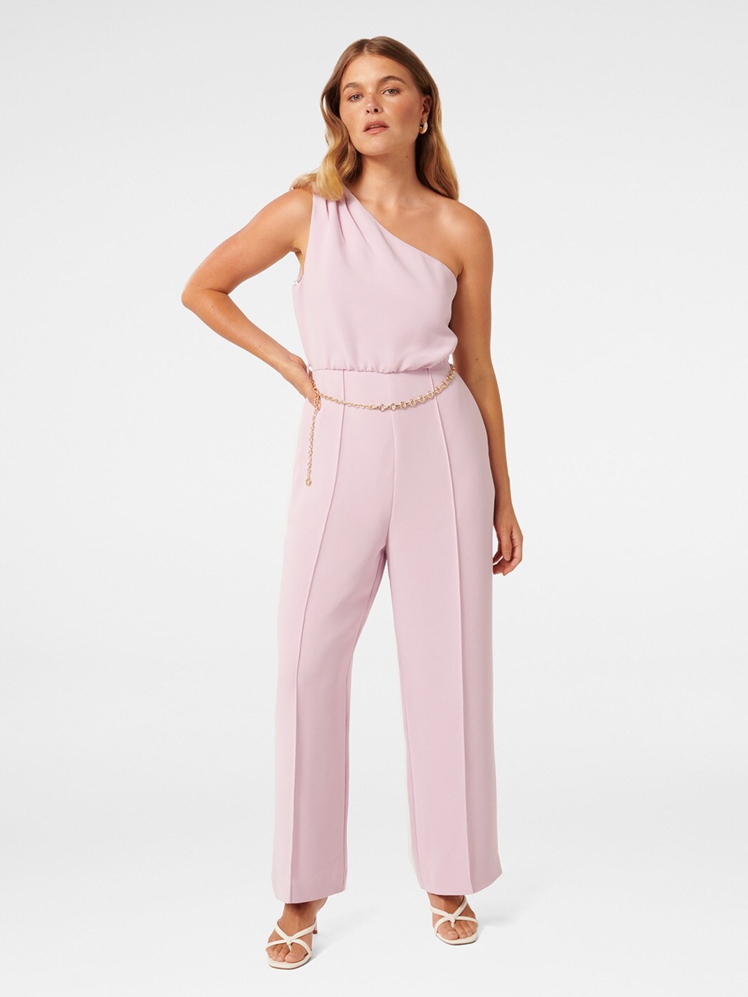 

Forever New One Shoulder Basic Jumpsuit With Belt, Lavender