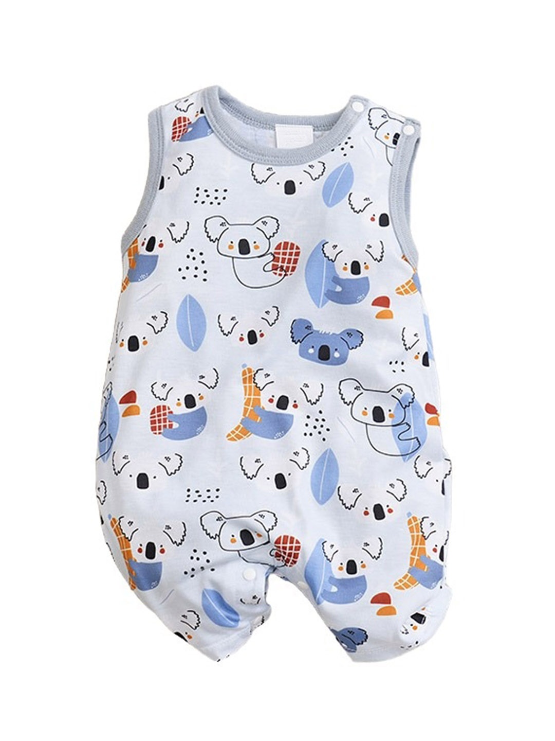 

StyleCast x Revolte Infant Boys Printed Envelop Neck Cotton Rompers, White