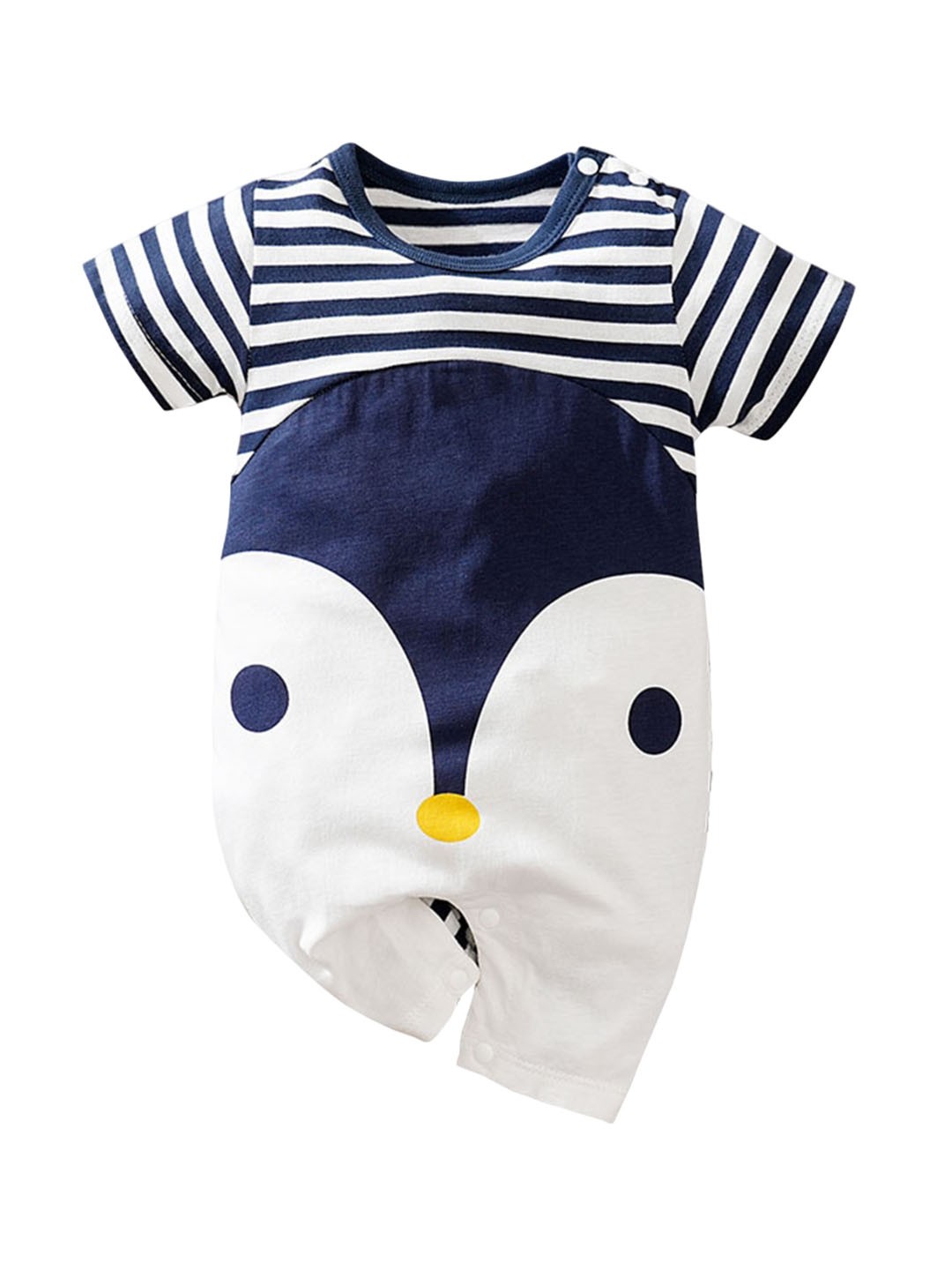 

StyleCast x Revolte Infant Boys Striped Cotton Rompers, Blue