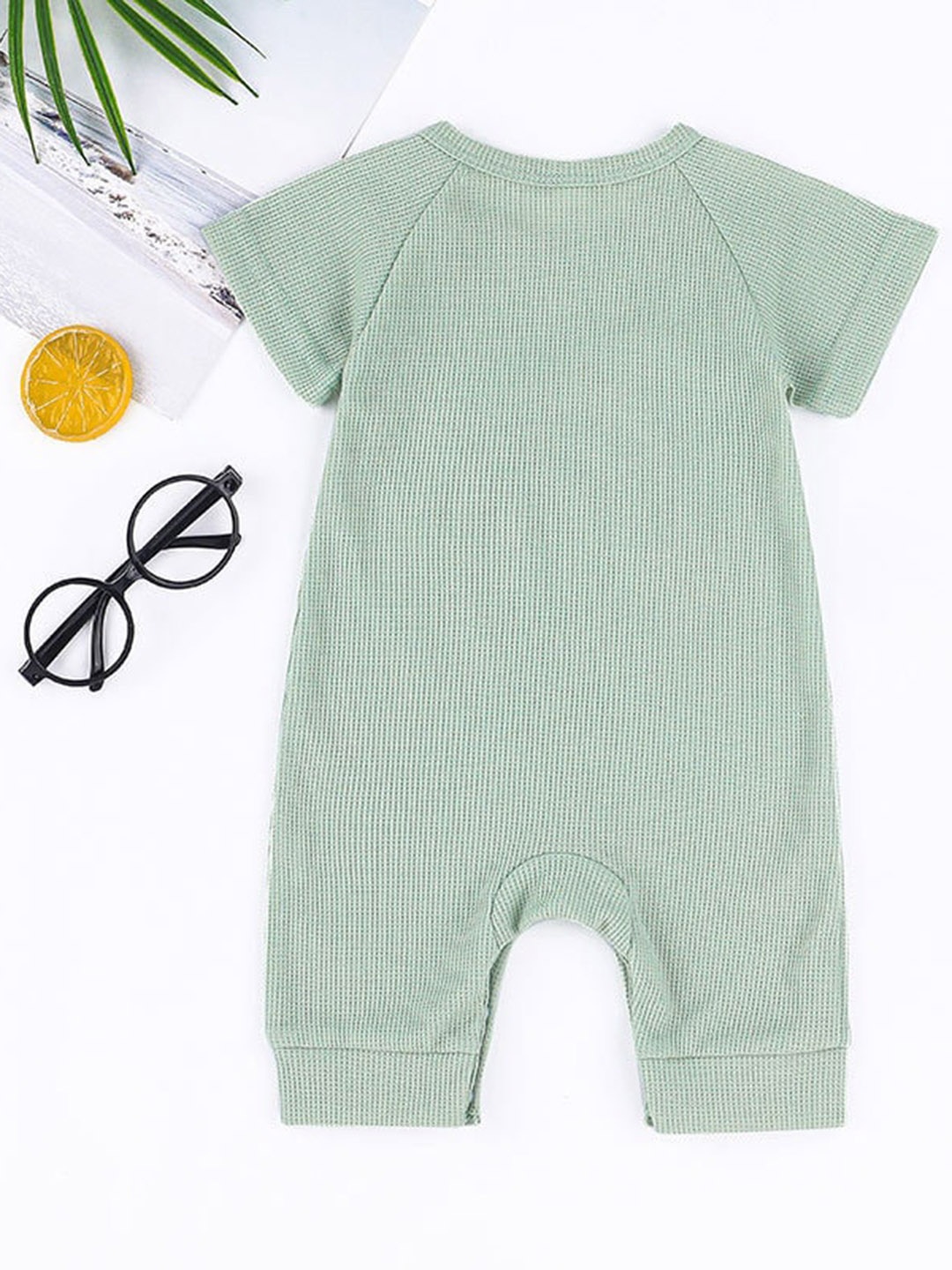 

StyleCast x Revolte Kids Striped Envelop Neck Rompers, Green