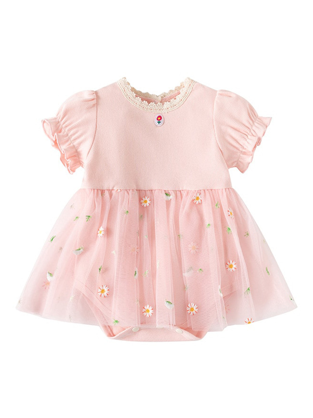 

StyleCast x Revolte Infant Girls Floral Printed Cotton Romper, Pink
