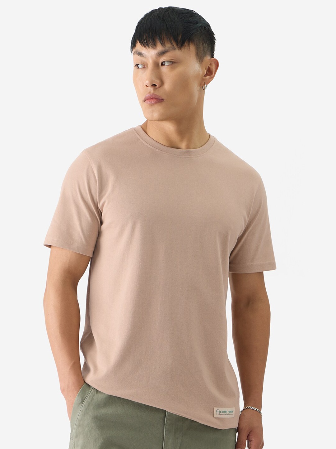 

The Souled Store Cotton Casual T-shirt, Beige