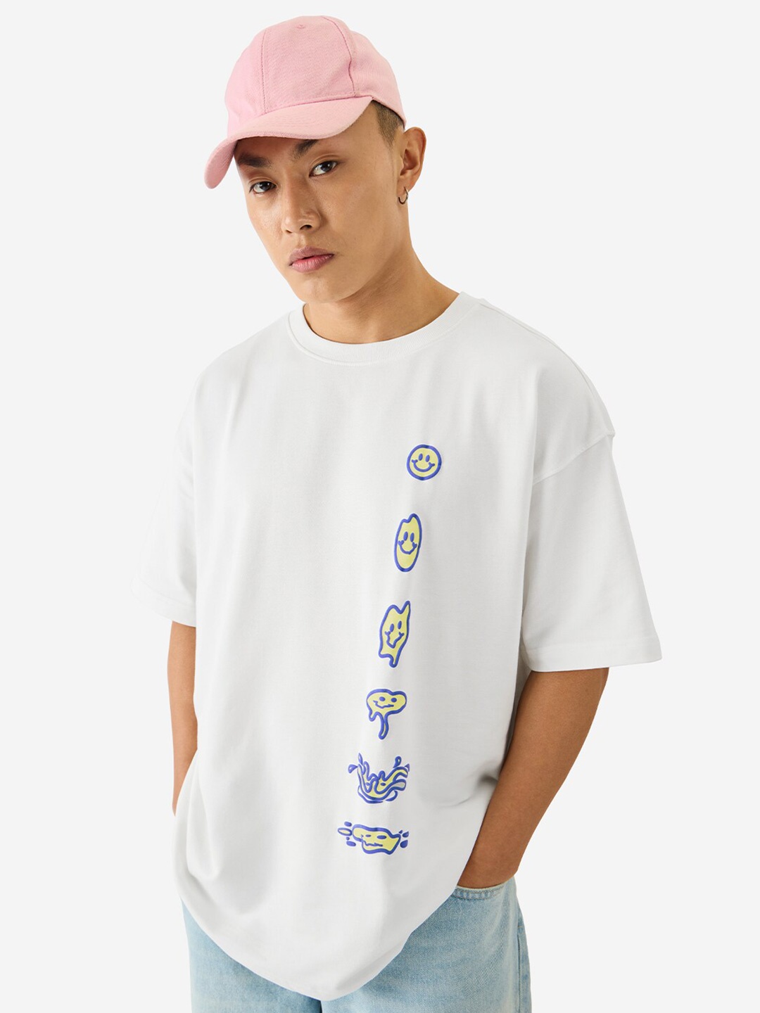 

The Souled Store Round Neck Printed Cotton T-shirt, White