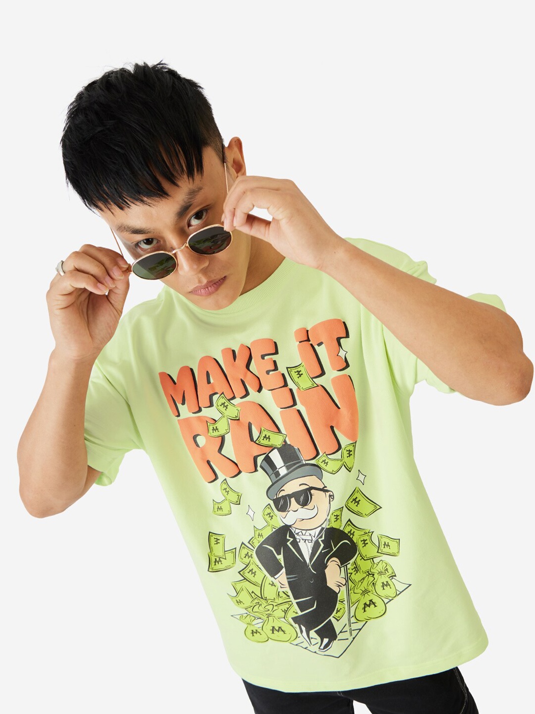 

The Souled Store Typography Printed Round Neck T-shirt, Green