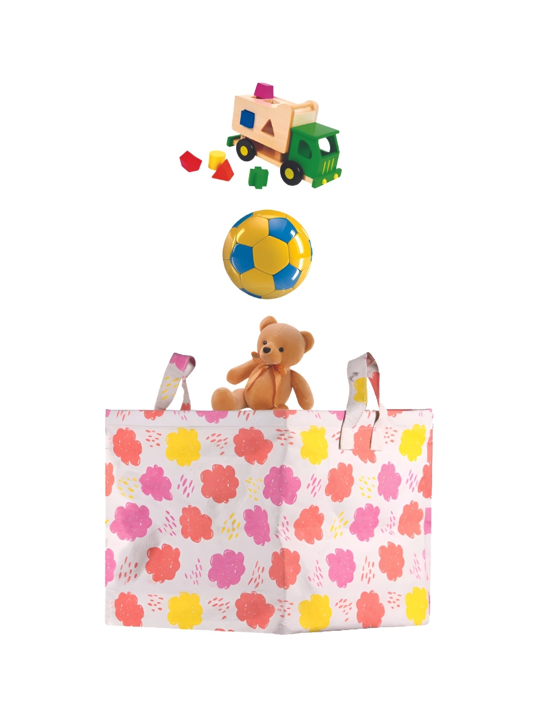 Polka Tots White & Pink Printed Water Resistant Multi-Utility Organisers