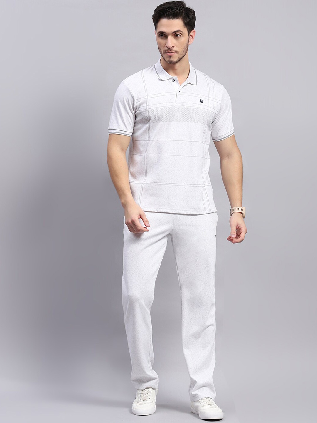 

Monte Carlo Striped T-shirt With Trousers Co-Ords, Grey