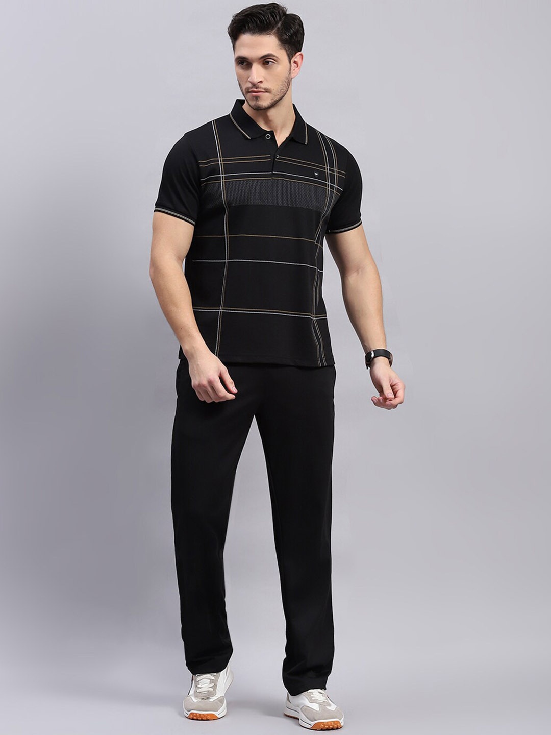 

Monte Carlo Polo Neck Short Sleeve T-Shirt And Trouser Co-Ords, Black