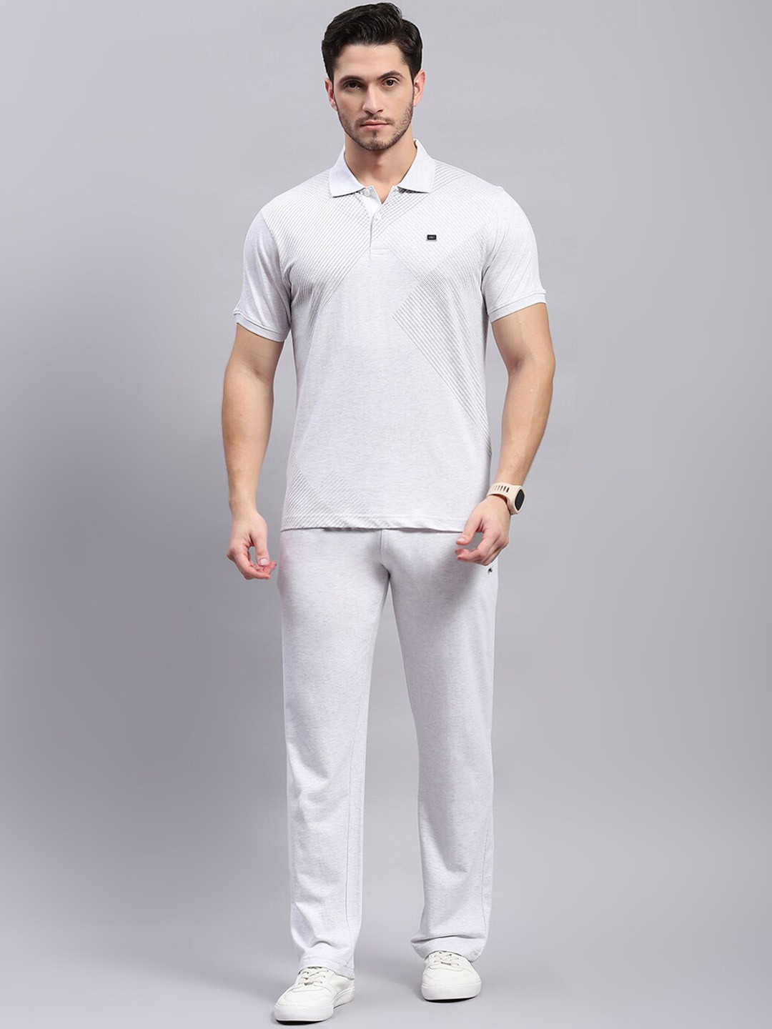 

Monte Carlo Pure Cotton T-shirt With Trousers Co-Ords, Grey