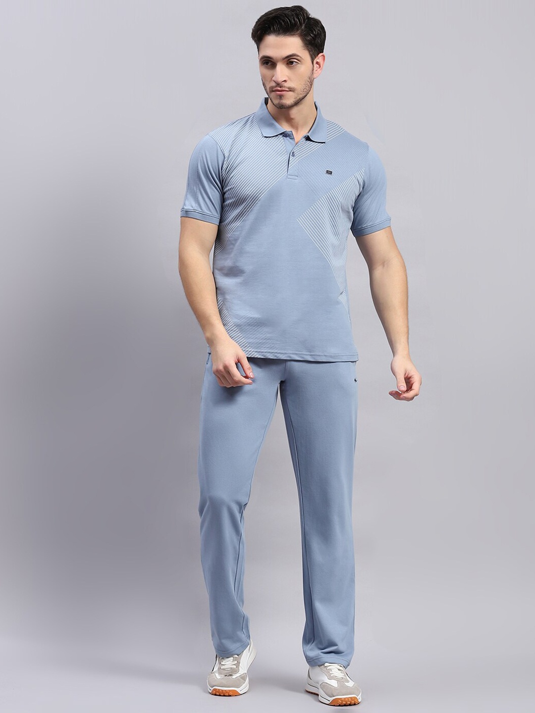 

Monte Carlo Polo Collar T-Shirt with Trouser Co-Ords, Blue