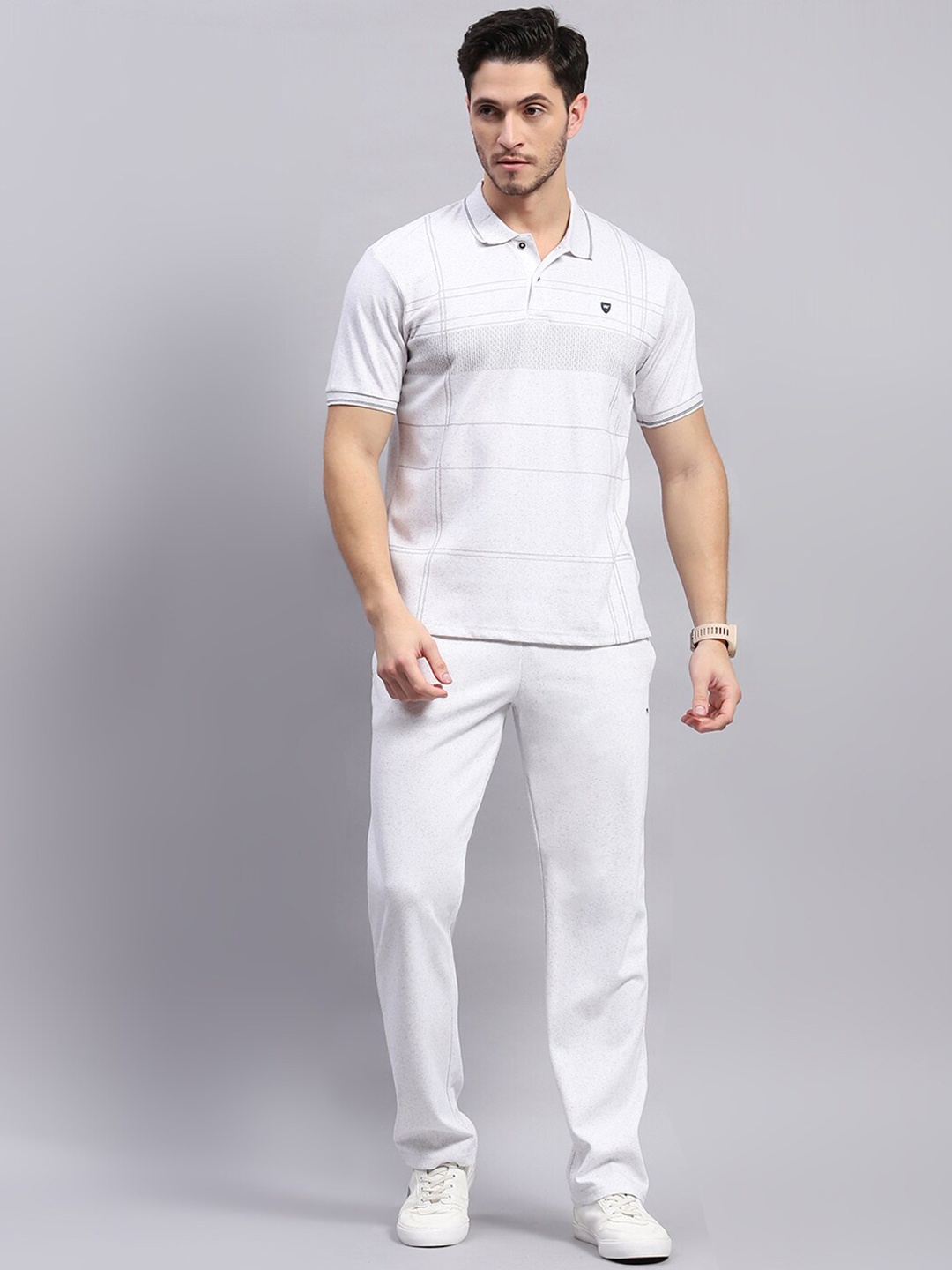 

Monte Carlo Striped T-shirt With Trousers Co-Ords, Grey