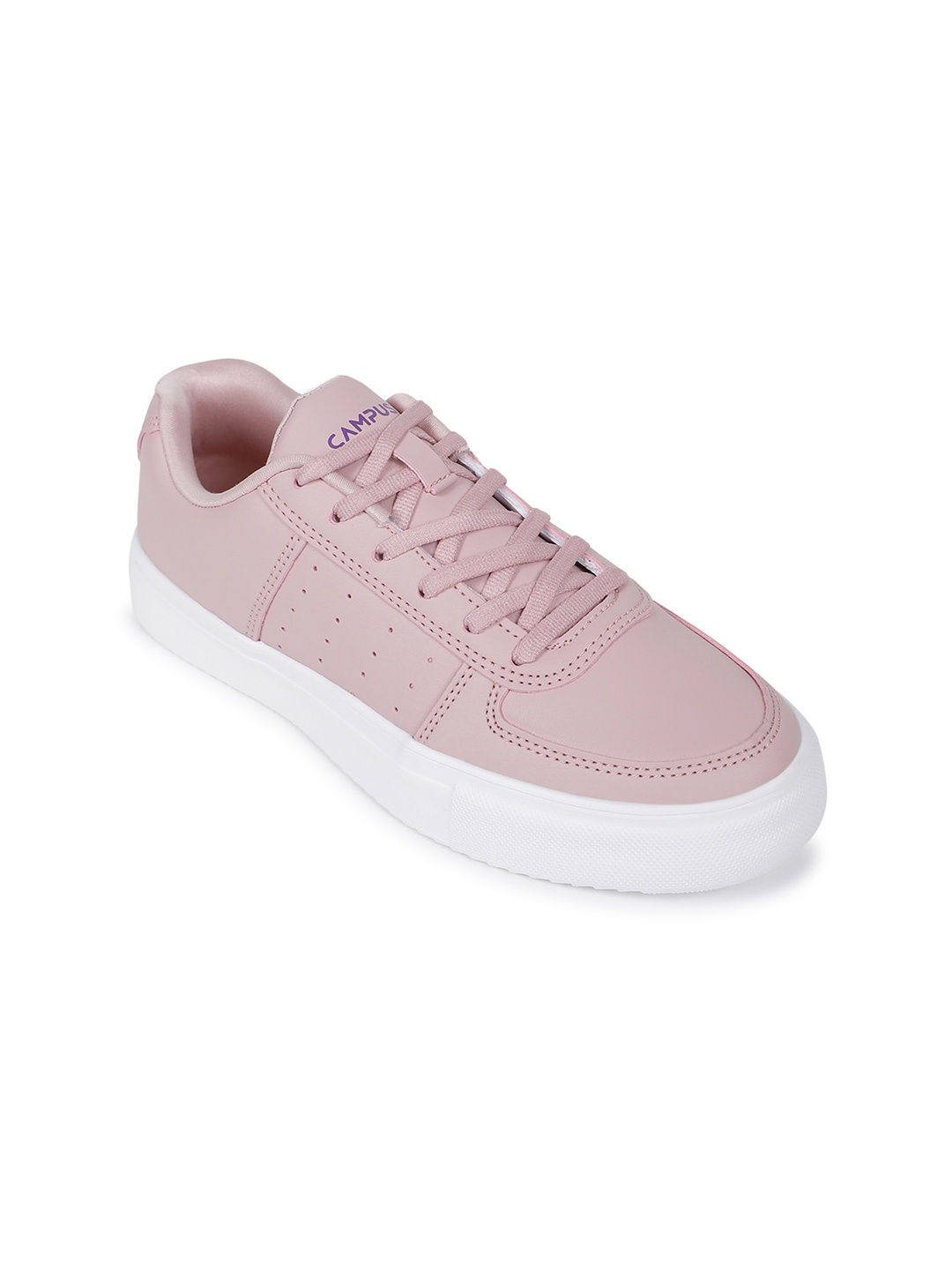 

Campus Women Textured Lace Up Sneakers, Peach