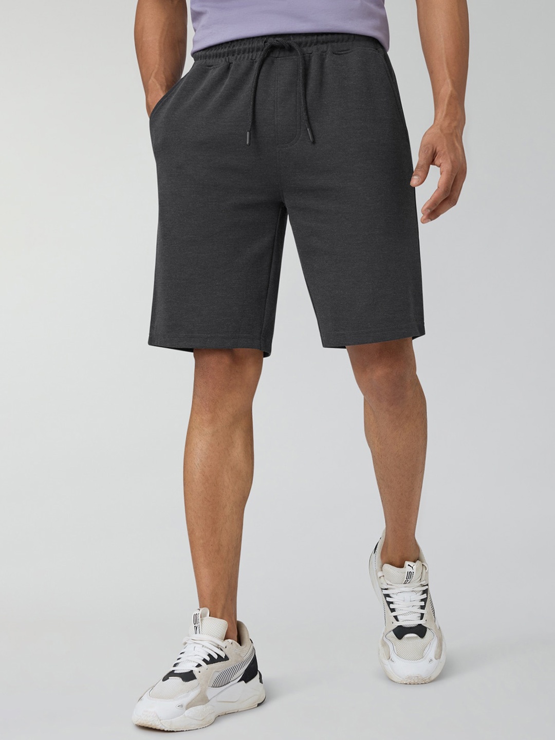

XYXX Men Mid-Rise Antimicrobial Cotton Shorts, Grey