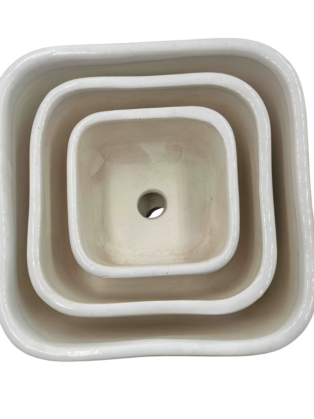 

INDIA MEETS INDIA 3 Pieces White & Grey Ceramic Planters