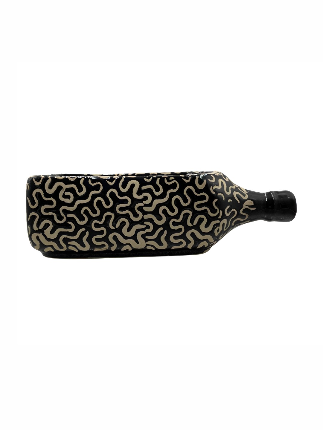 

INDIA MEETS INDIA Black & Beige Abstract Ceramic Bottle Planter