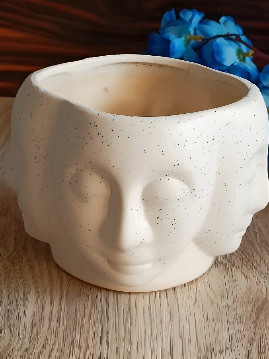 

INDIA MEETS INDIA White Four-Faced Buddha Ceramic Planter