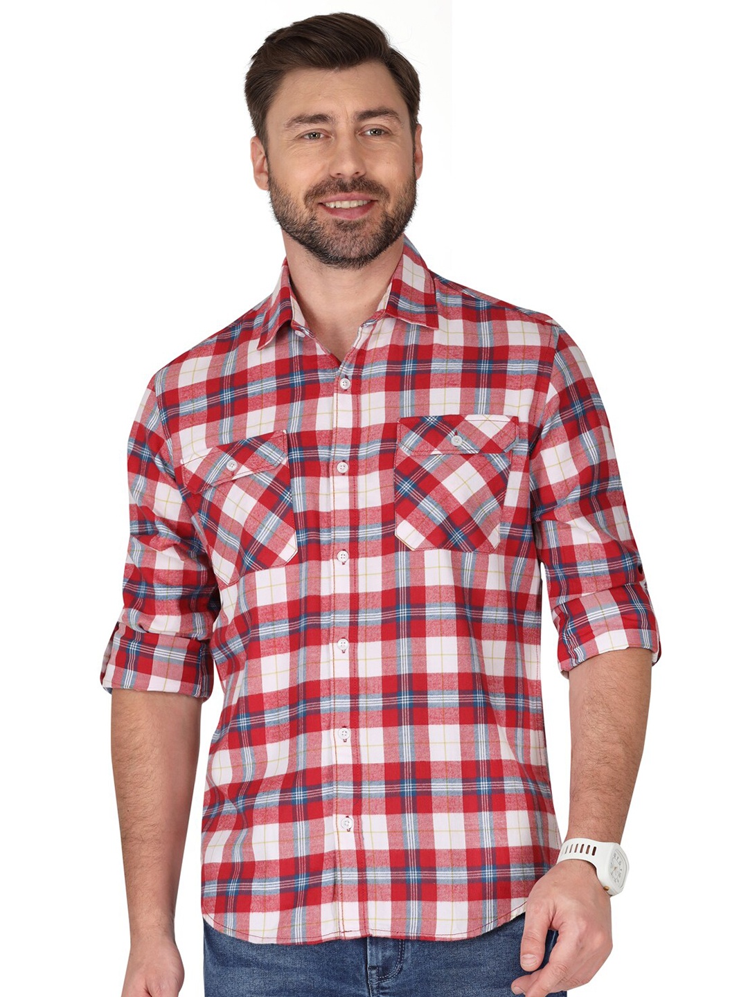 

Monterrey SF Checked Relaxed Cotton Casual Shirt, Maroon