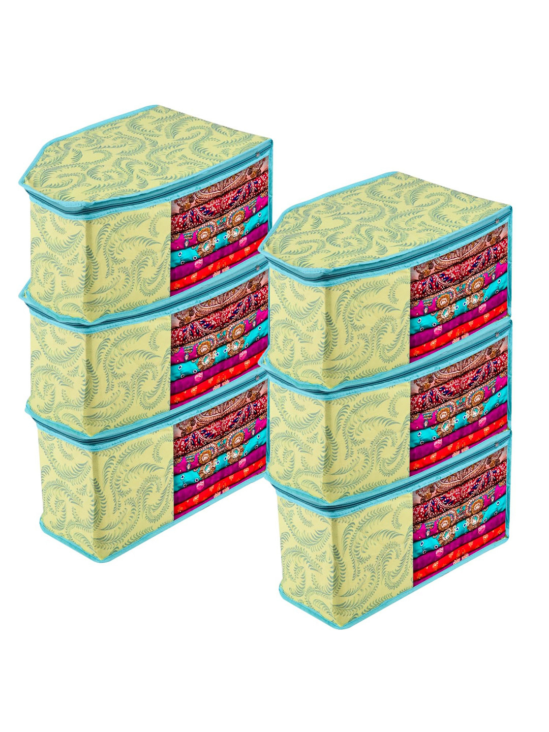 

Kuber Industries Green 6 Pieces Regular Multi-Utility Organisers