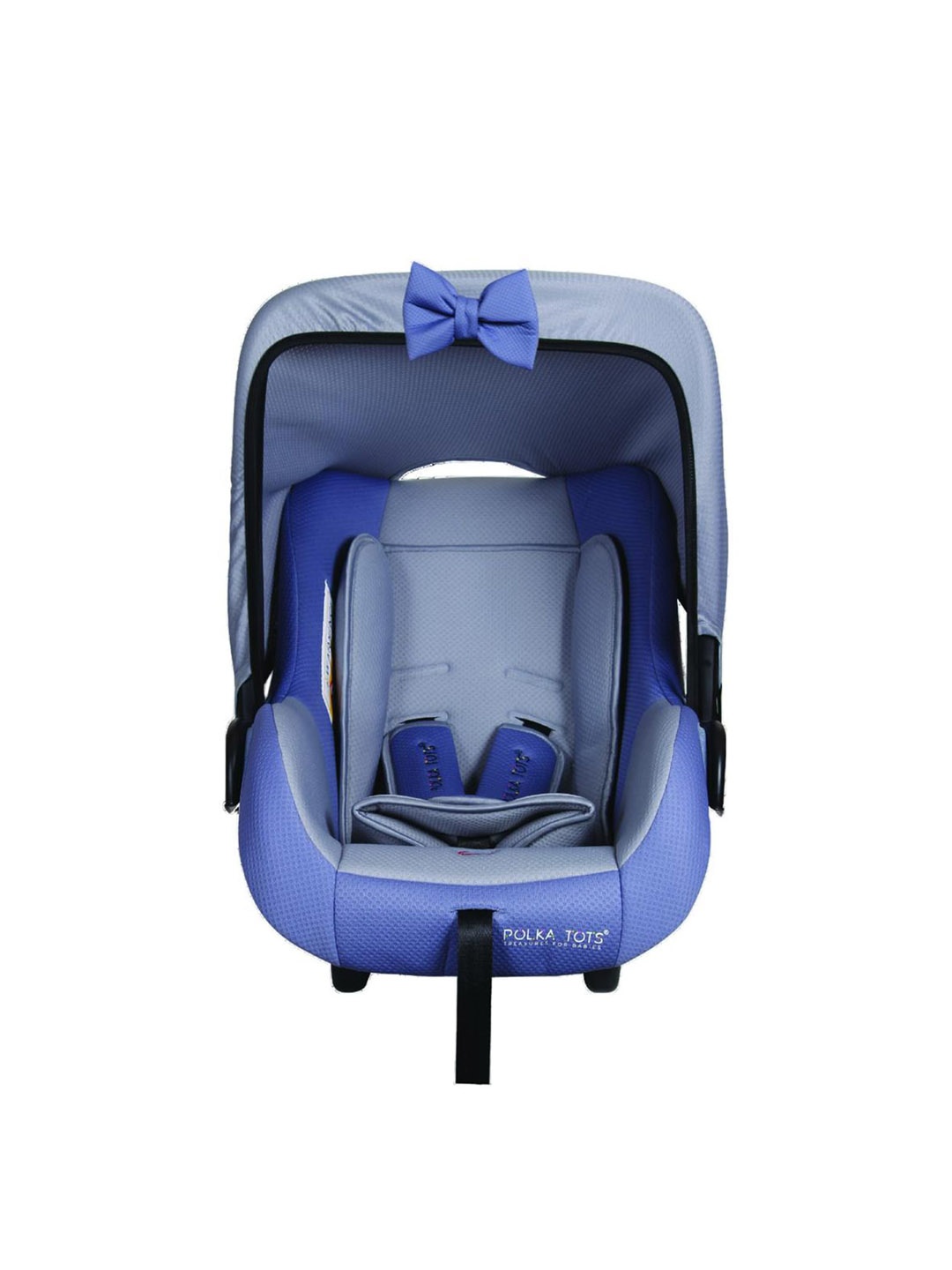

Polka Tots Infants Blue 5 in 1 Baby Car Seat Cum Carrycot with Fancy Bow Tie