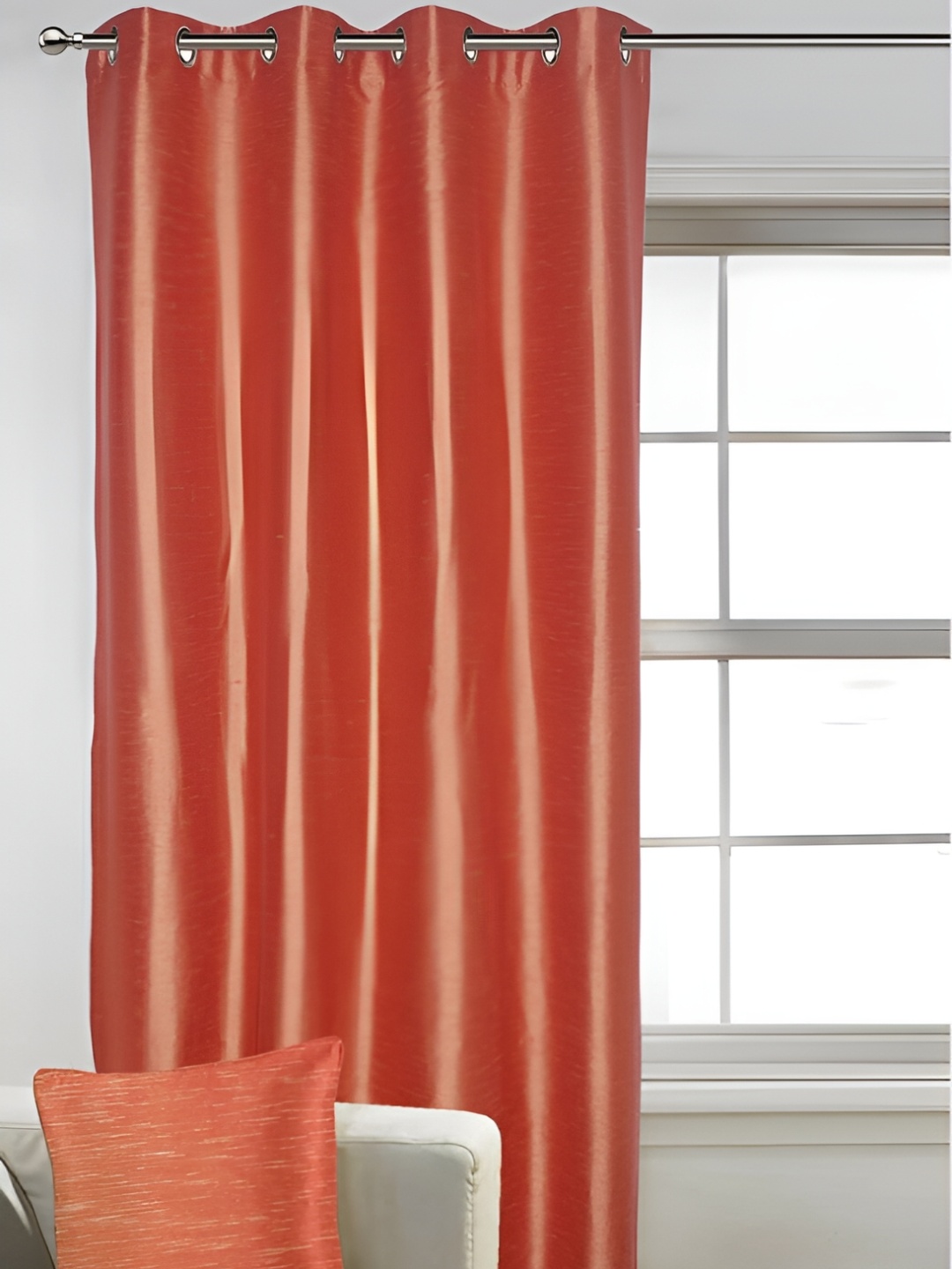 

Lushomes Red 2 Pieces Black Out Window Curtains