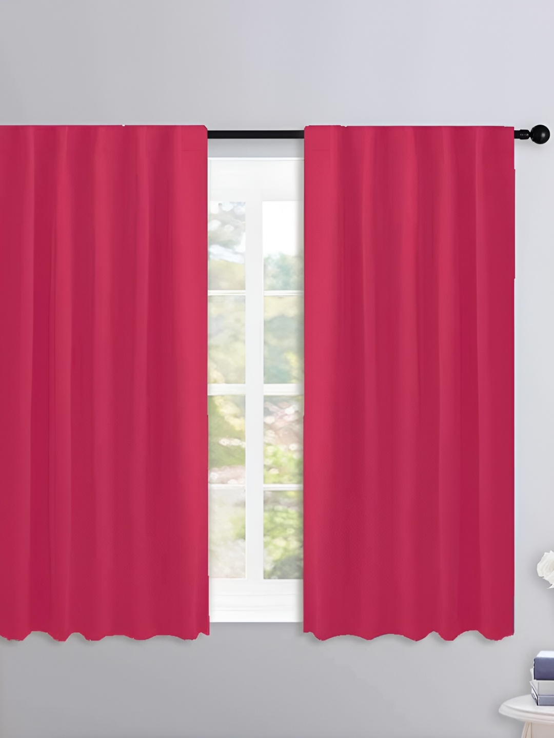 

Lushomes Pink 2 Pieces Black Out Door Curtains