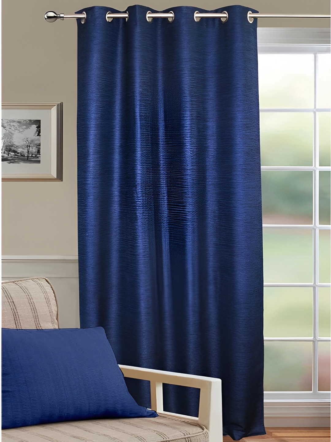 

Lushomes Navy Blue Black Out Door Curtain