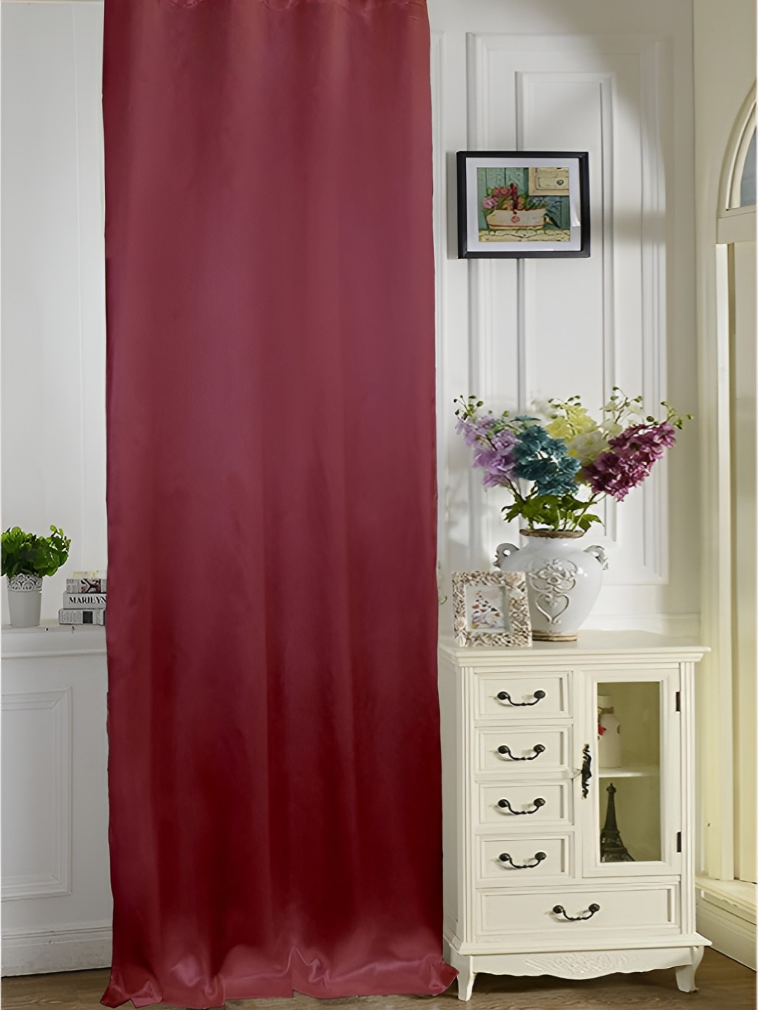 

Lushomes Burgundy Black Out Door Curtain