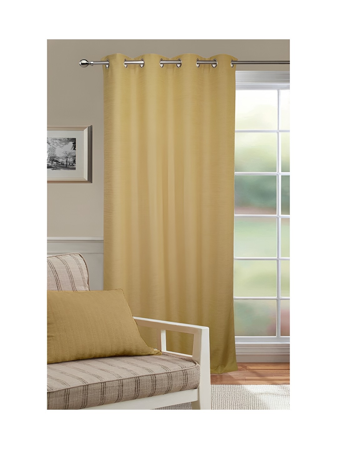 

Lushomes Beige Black Out Door Curtain