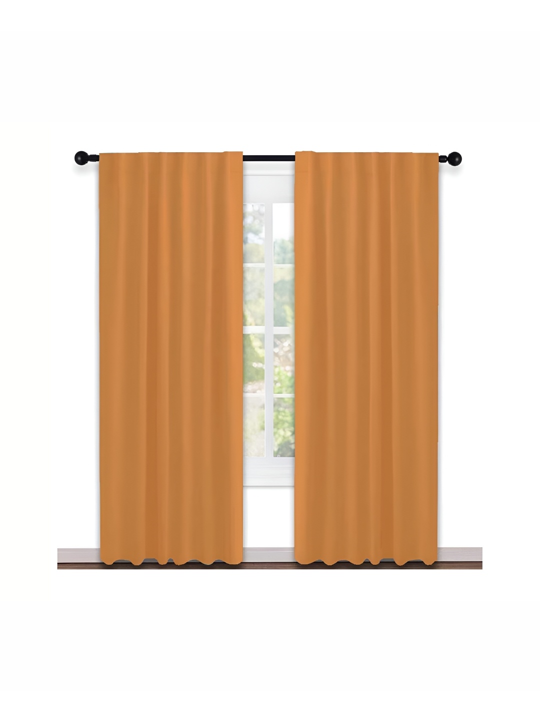 

Lushomes Yellow 2 Pieces Black Out Door Curtains