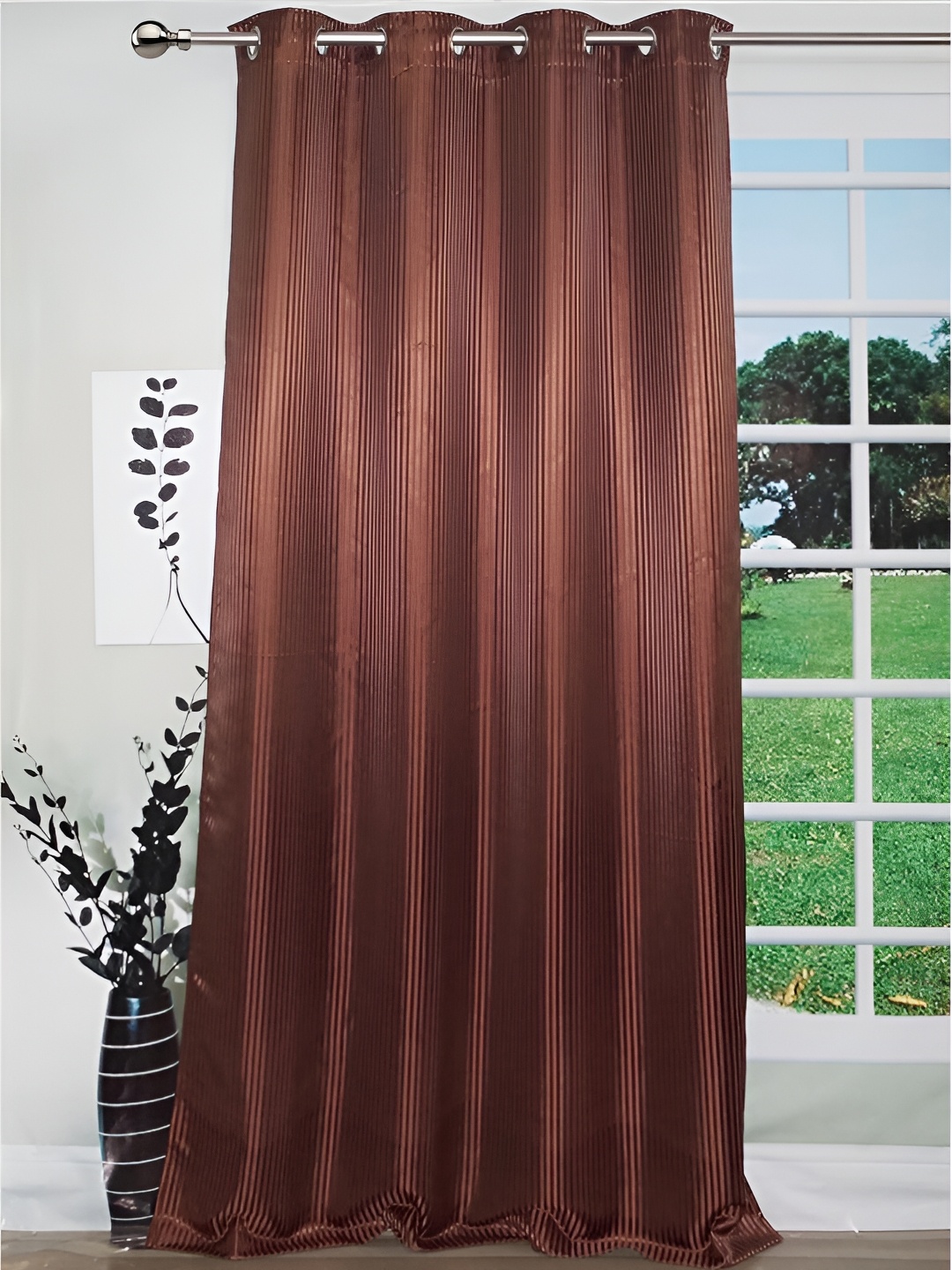

Lushomes Brown Black Out Door Curtain