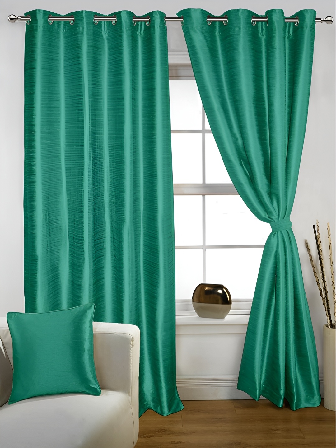 

Lushomes Blue Black Out Long Door Curtain