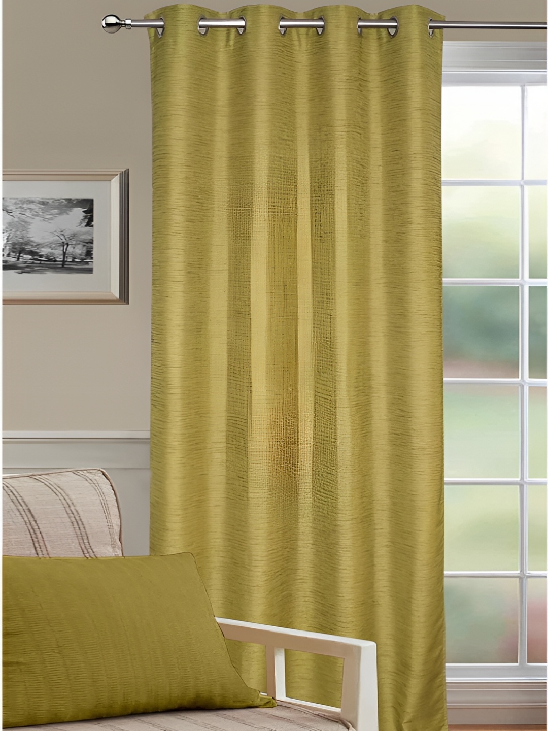 

Lushomes Green Black Out Door Curtain