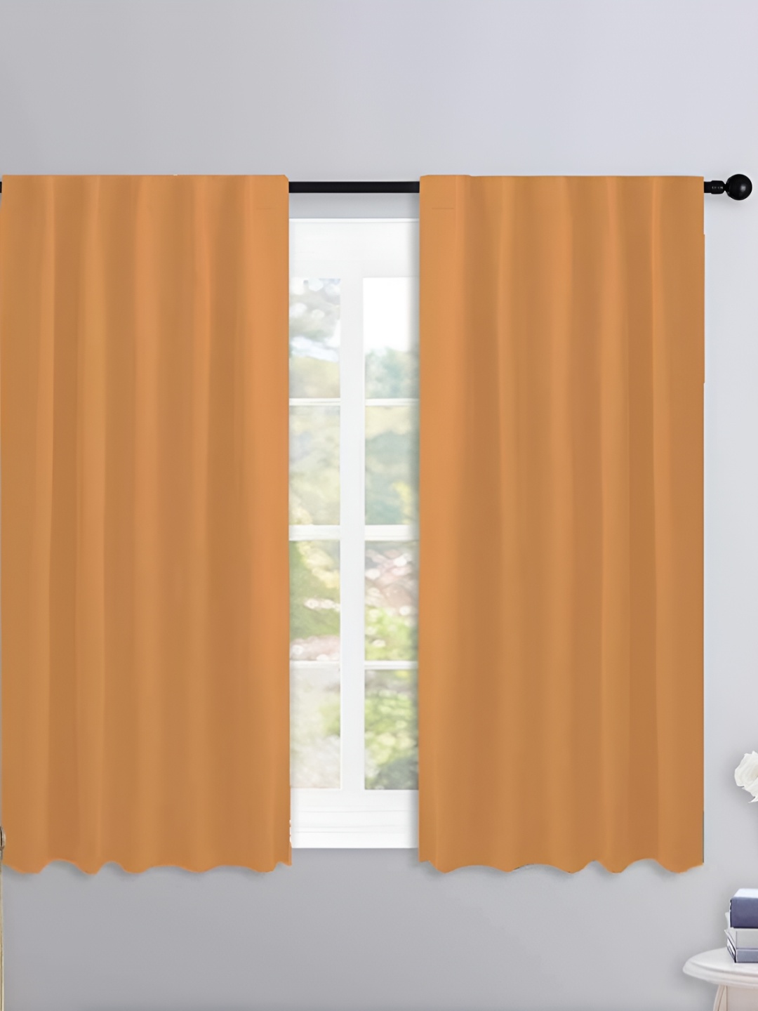 

Lushomes Yellow 2 Pcs Black Out Door Curtain