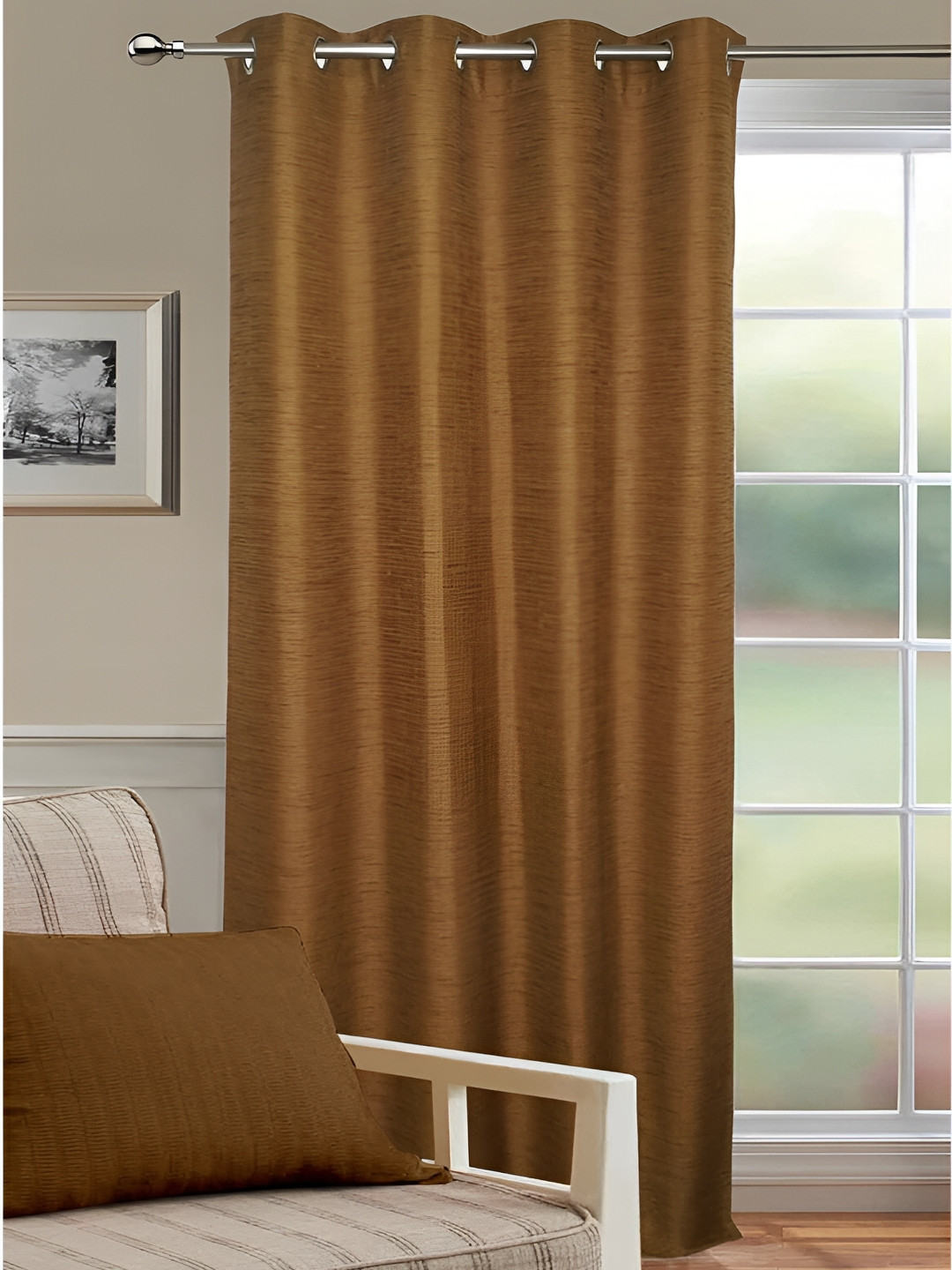 

Lushomes Brown Black Out Door Curtain