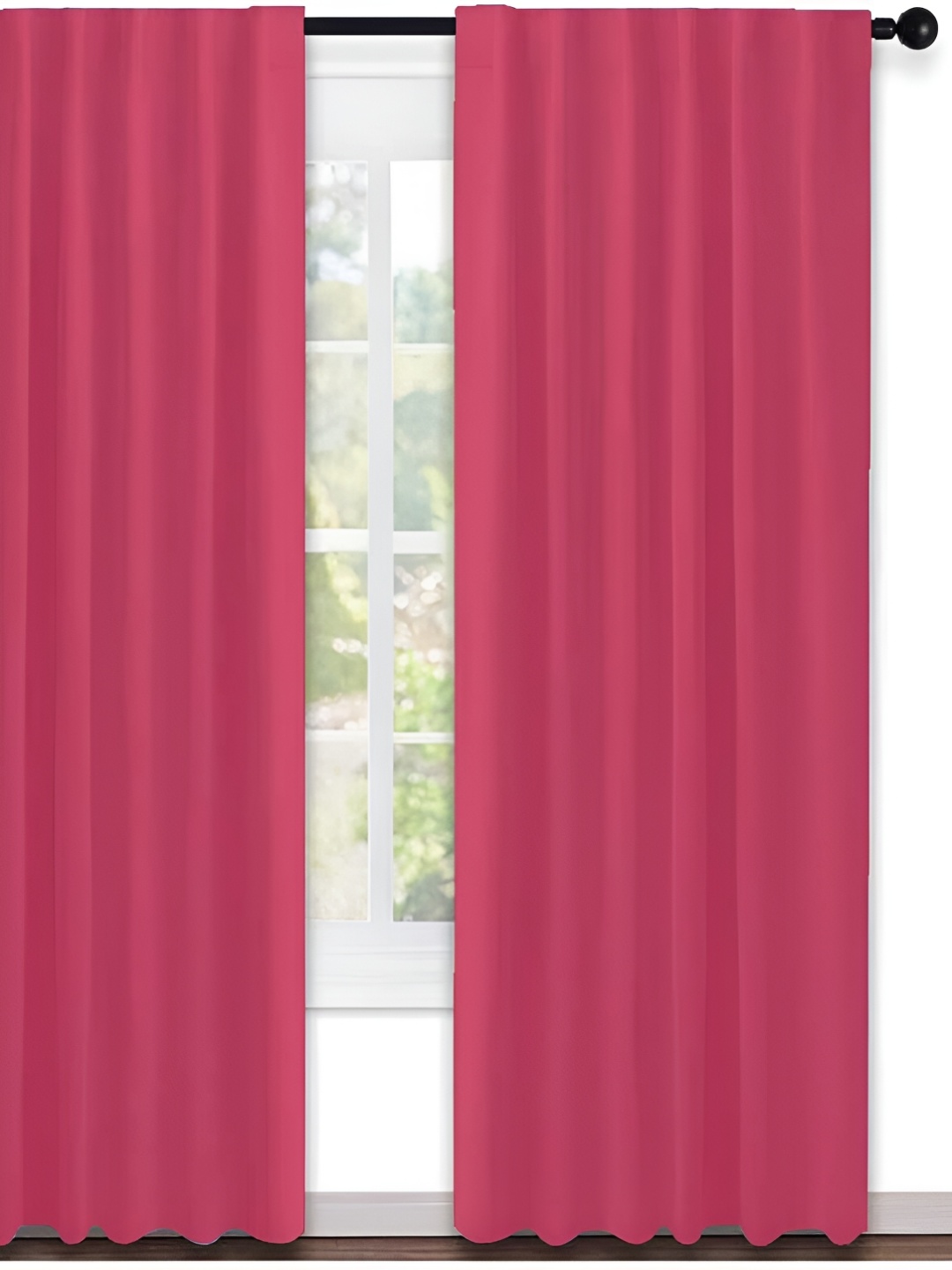 

Lushomes Pink 2 Pieces Black Out Door Curtains