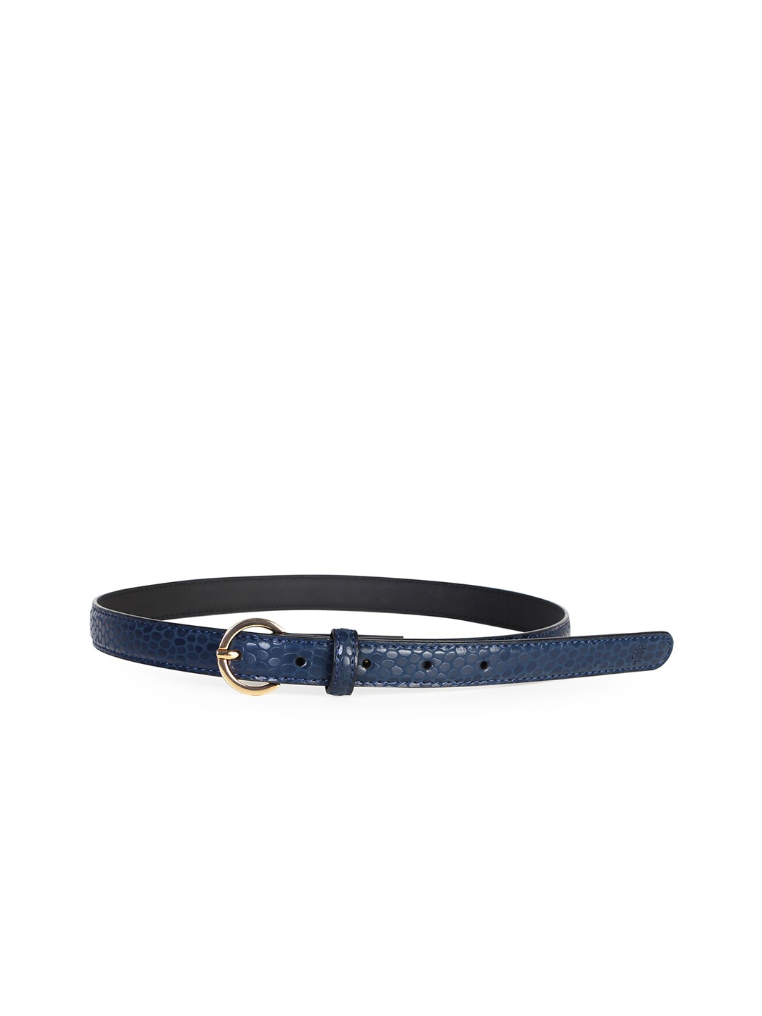 

Bonjour Women Textured Leather Belt, Navy blue