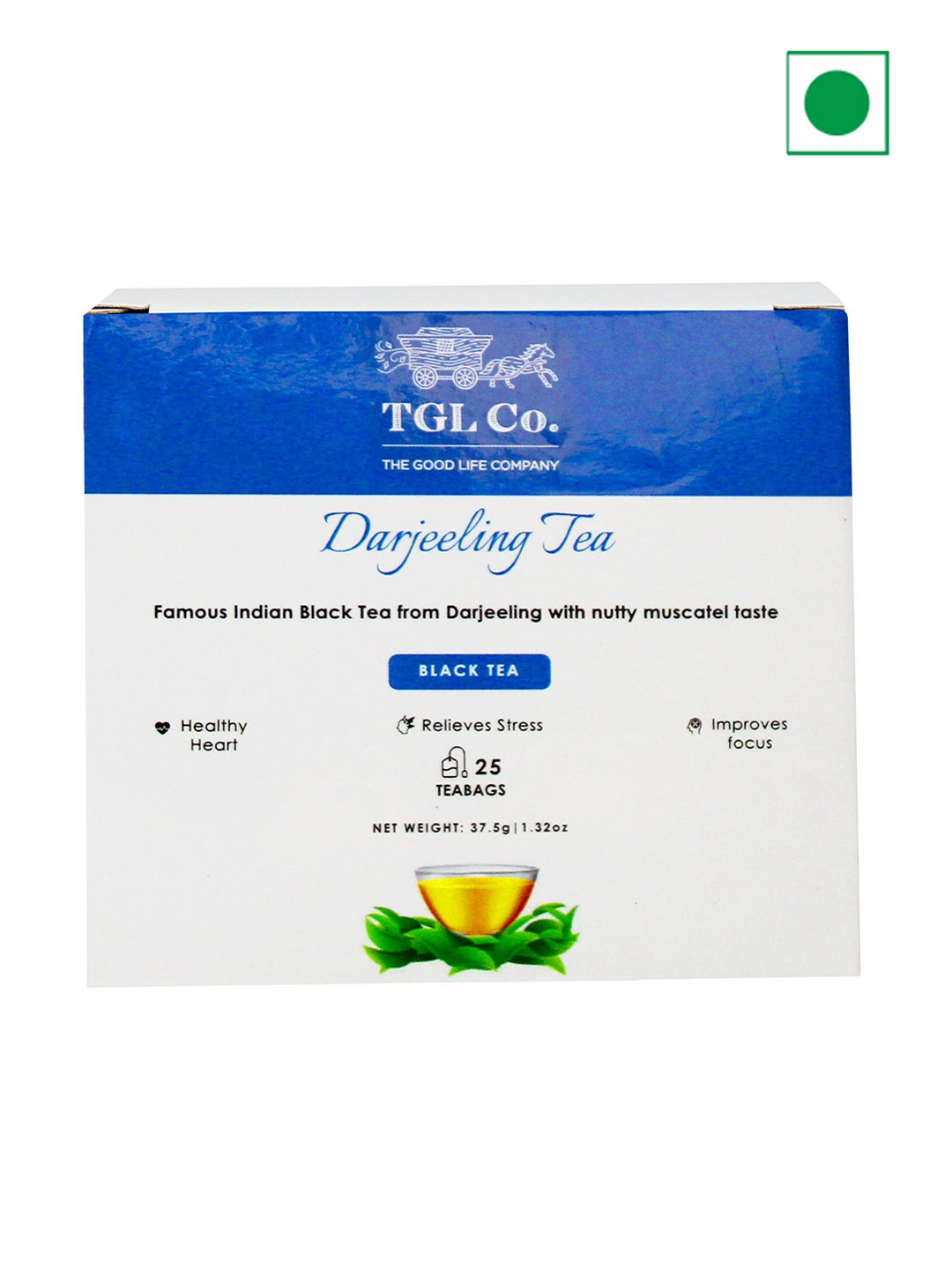 

TGL Co. Pack Of 2 Darjeeling Black Dust Tea 25 Tea Bags- 37.5 Gms Each, White