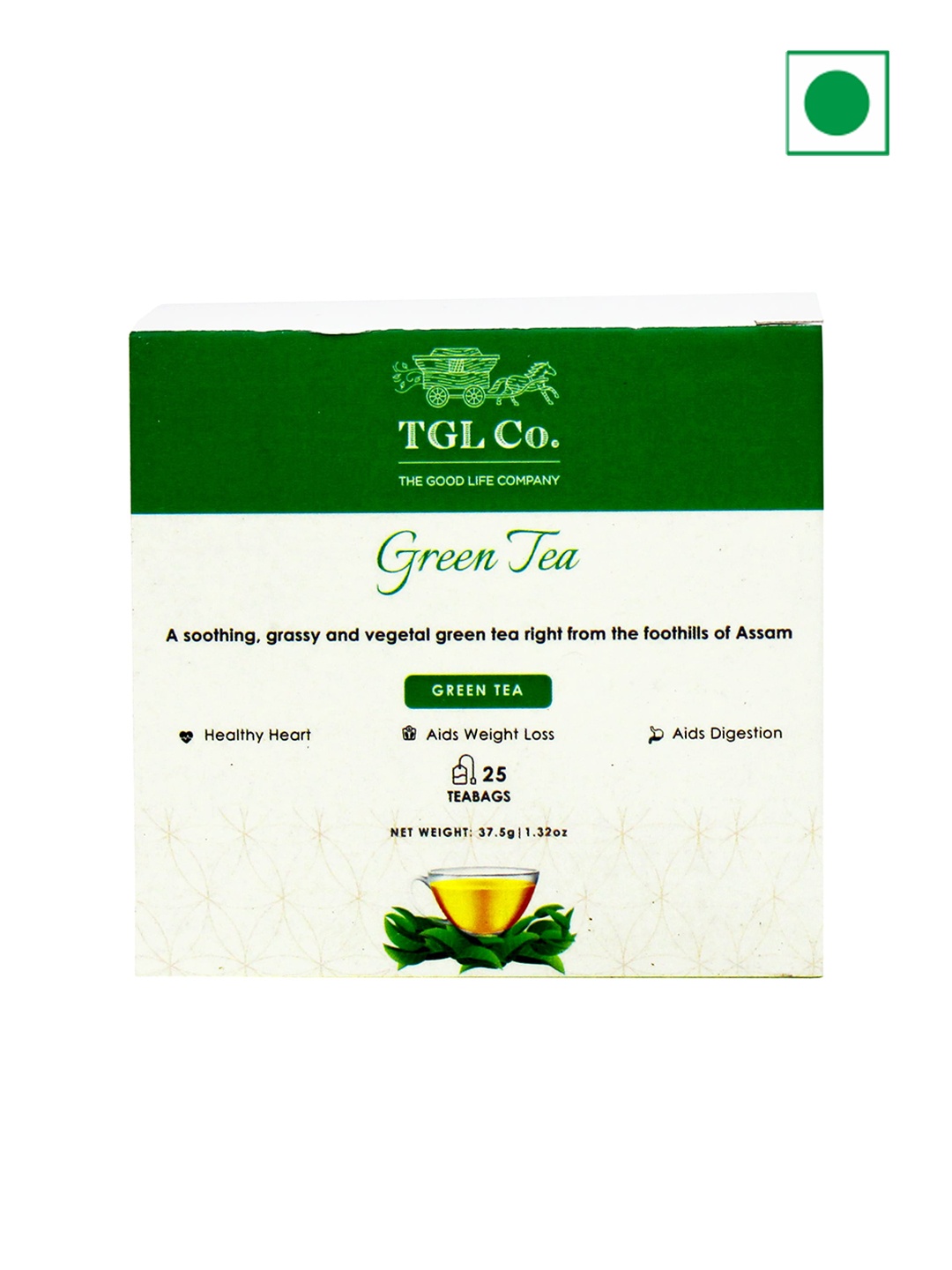 

TGL Co. Organic Green Dust 100 Tea Bags -37.5 gm, White