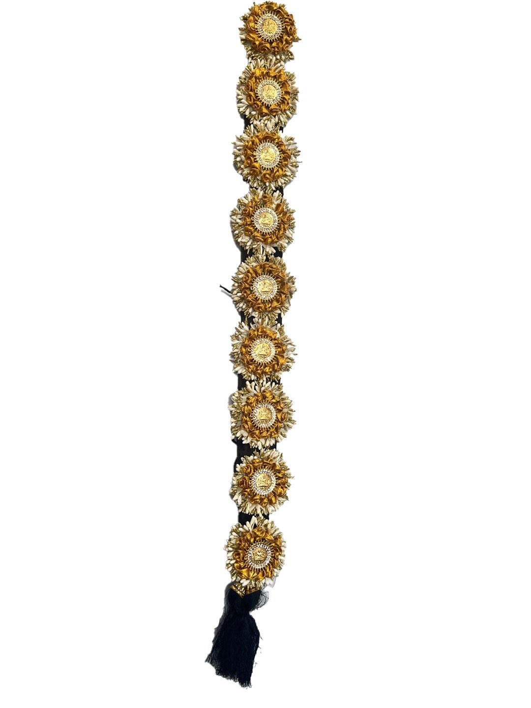 

Krelin Bharatanatyam Poola Jadalu Kunjalam Billalu Set Hair Accessory, Gold