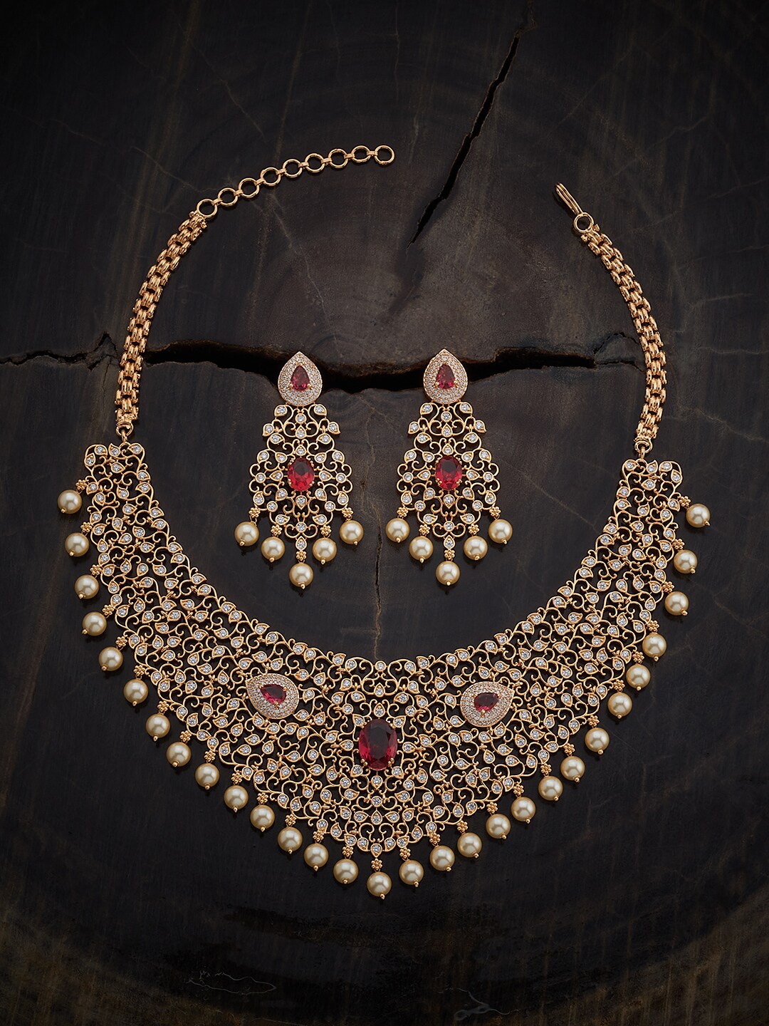 

Kushal's Fashion Jewellery Gold Plated Cubic Zirconia Jewellery Set