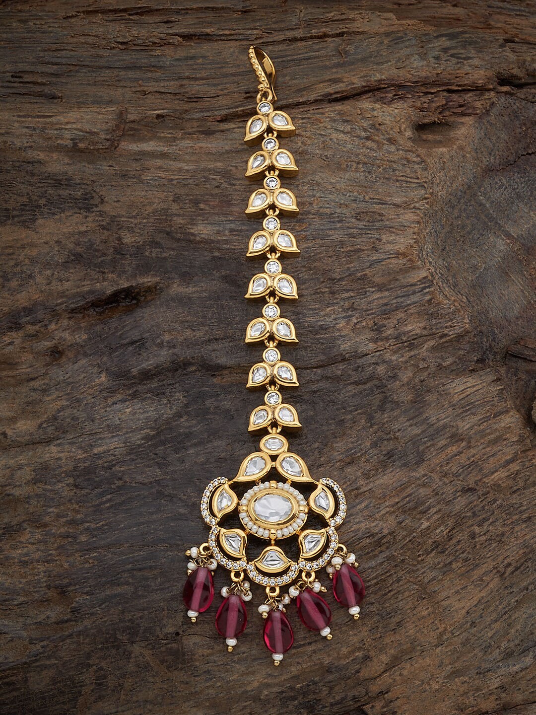 

Kushal's Fashion Jewellery Kundan Studded Maang Tikka, Gold